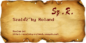 Szalóky Roland névjegykártya