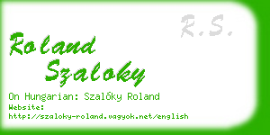 roland szaloky business card